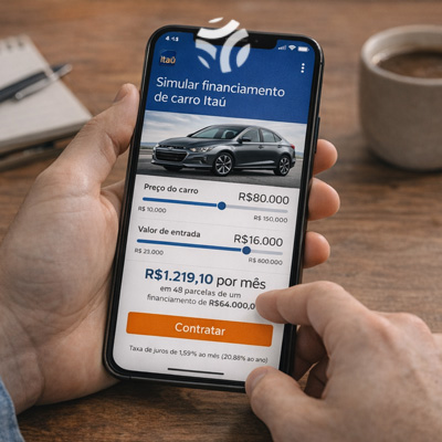 Simular financiamento de carro Itaú no Brasil em 2026: confira como funciona, taxas, etapas e o que você precisa saber Simular financiamento de carro Itaú