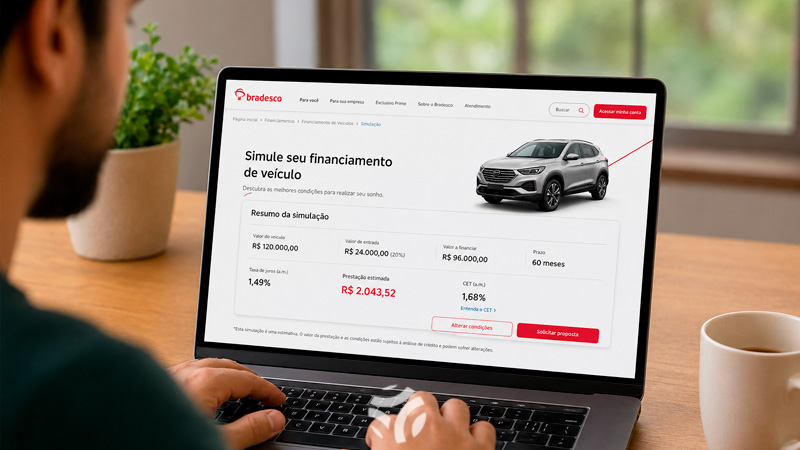 Simulação de financiamento de carros Bradesco: guia completo para calcular parcelas e entender o custo real do seu carro