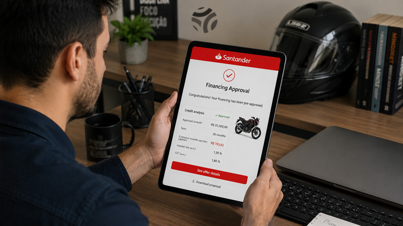 Financiamento de motos pelo Santander em 2026 veja como funciona, quais taxas influenciam e como conseguir aprovação